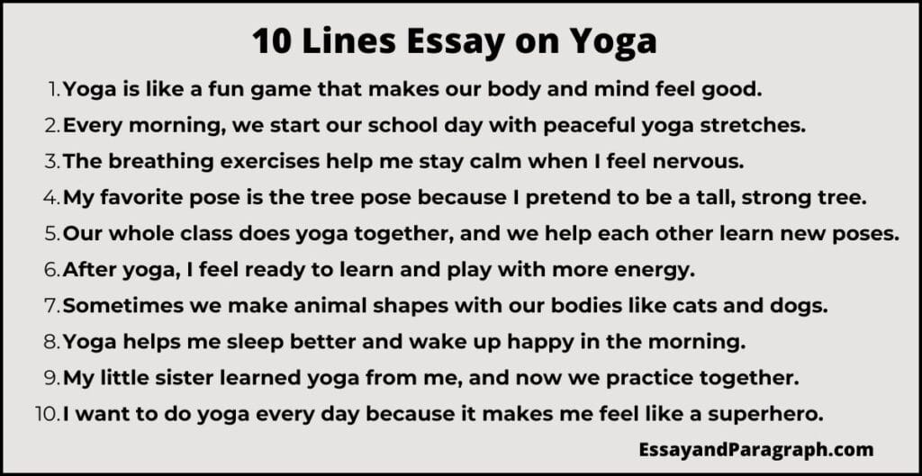 10 Lines Essay on Yoga