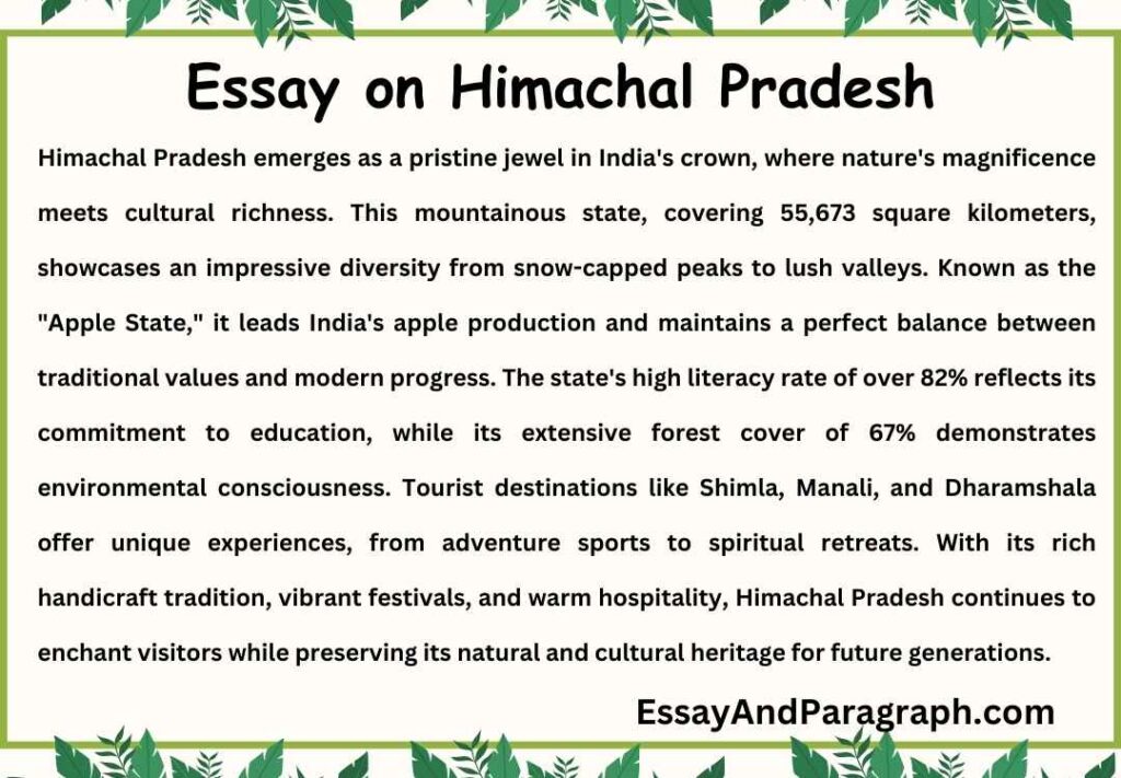 Essay on Himachal Pradesh