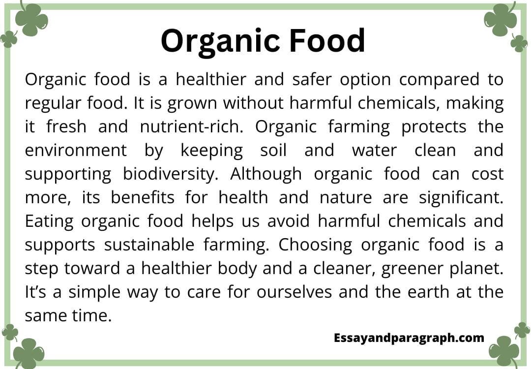 Paragraph on Organic Food