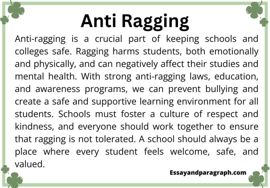 Essay on Anti Ragging