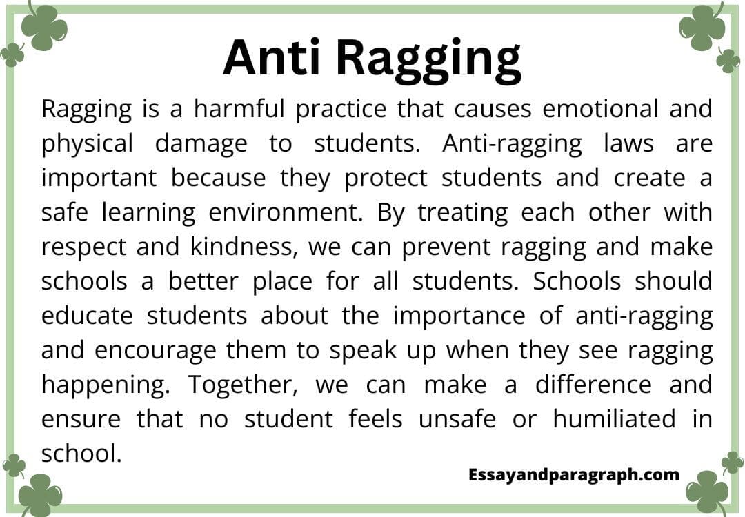 Essay on Anti Ragging