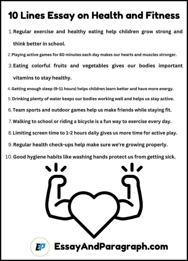 10 Lines Essay on Health and Fitness