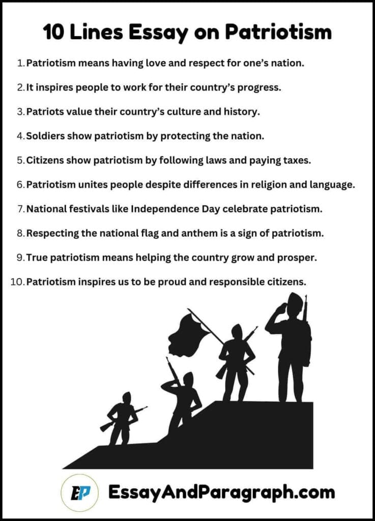 10 Lines Essay on Patriotism