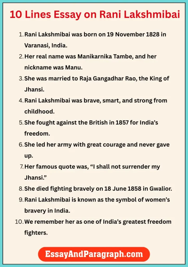 Essay on Rani Lakshmibai