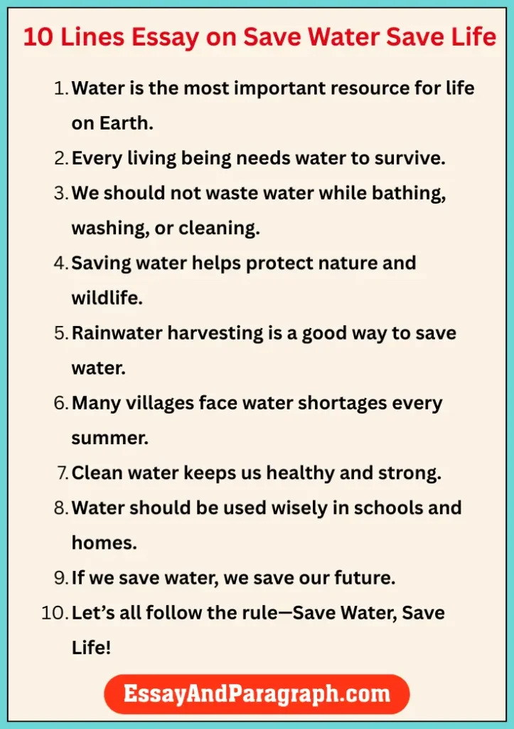 Essay on Save Water Save Life