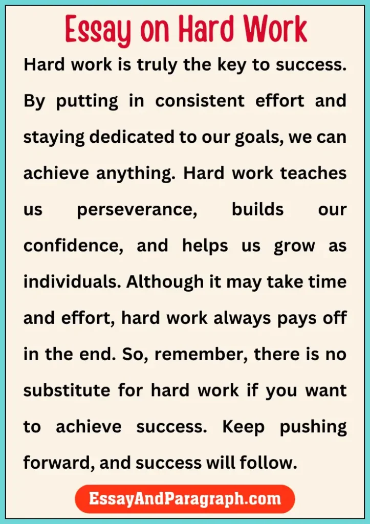 Essay on Hard Work