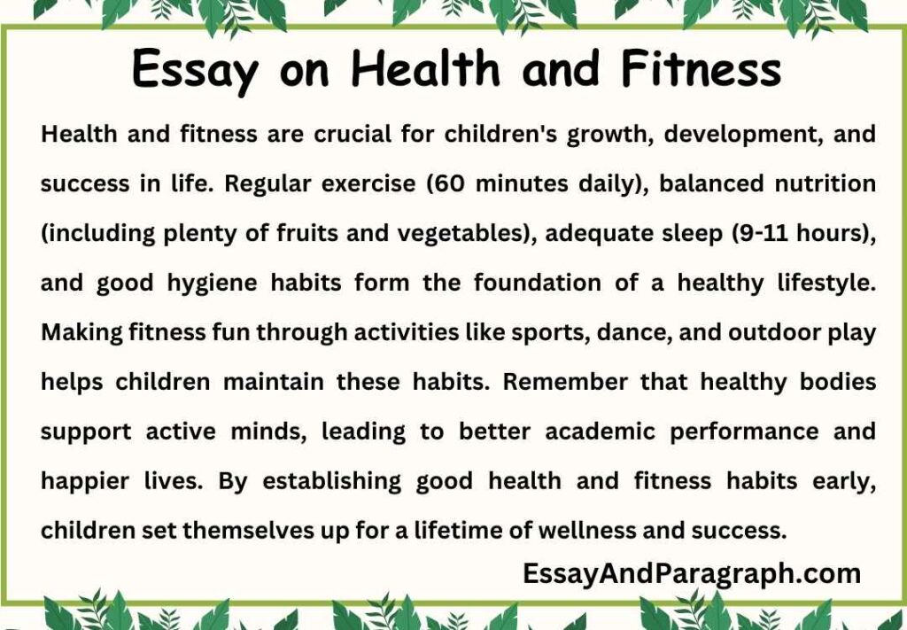 Essay on Health and Fitness