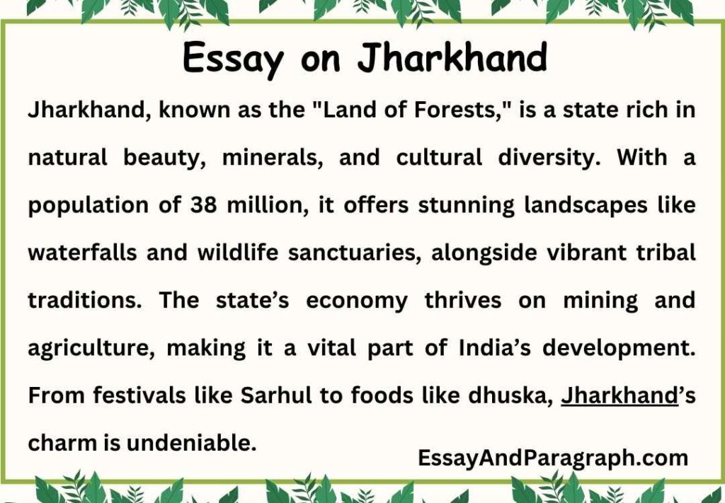  Essay on Jharkhand