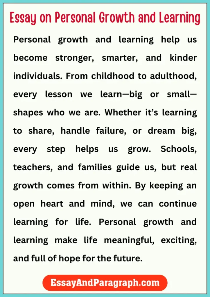 Essay on Personal Growth and Learning