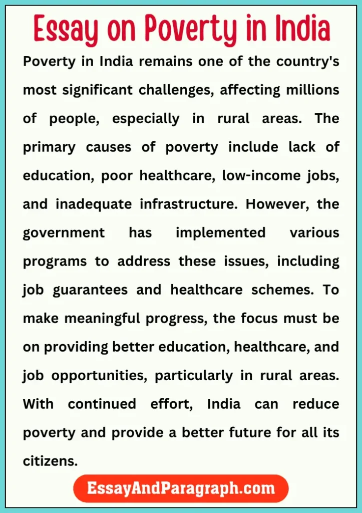 Essay on Poverty in India