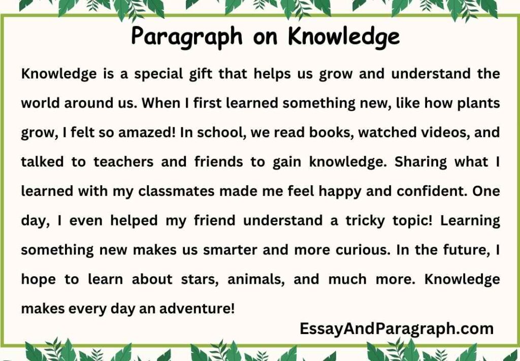 Paragraph on Knowledge