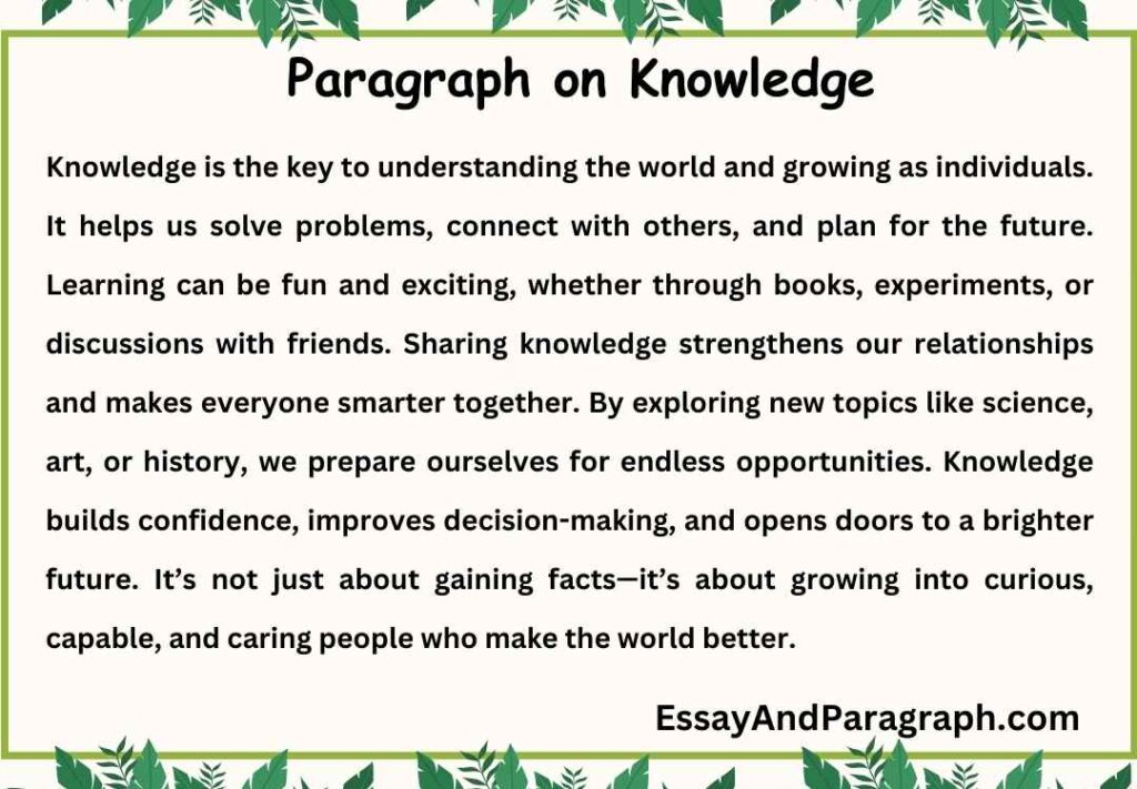 Paragraph on Knowledge