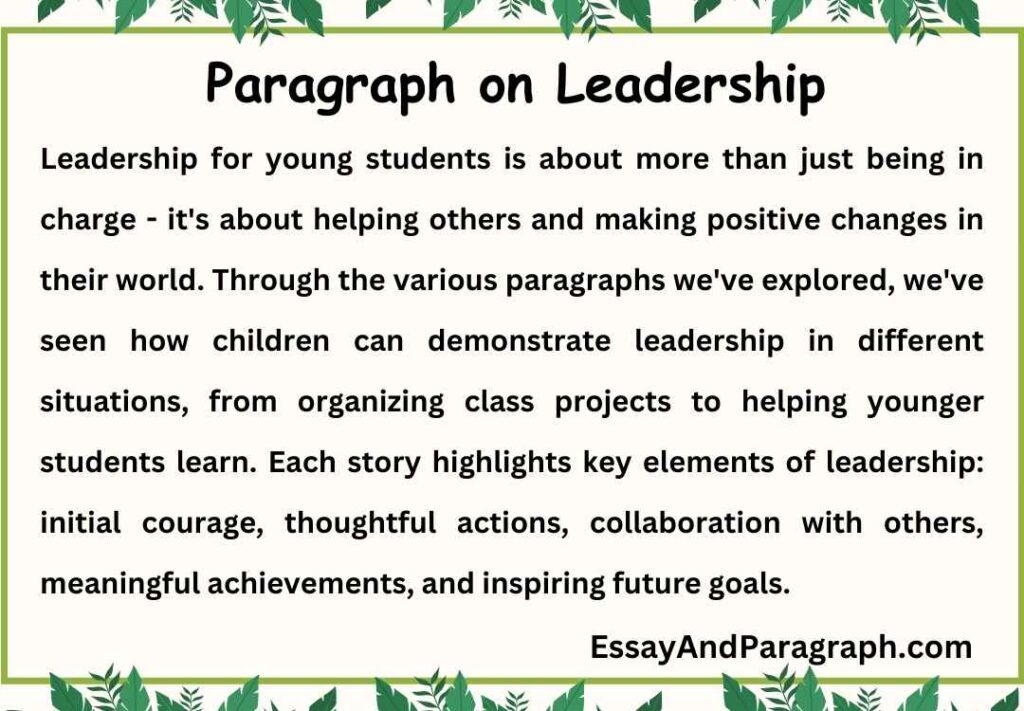 Paragraph on Leadership