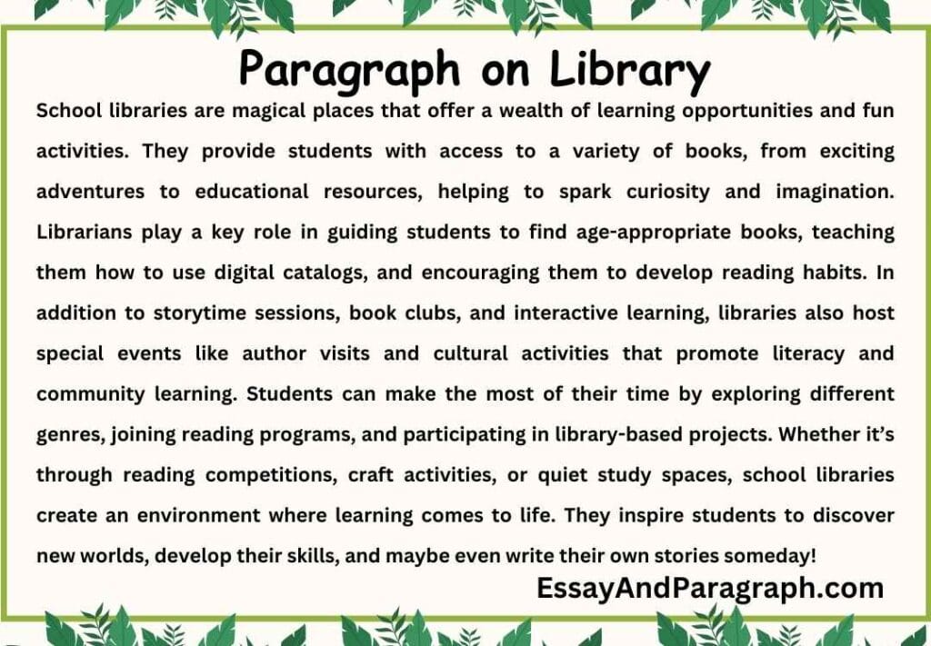 Paragraph on Library