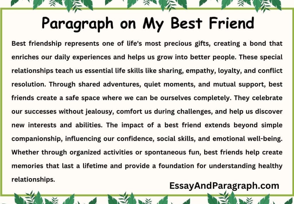 Paragraph on My Best Friend