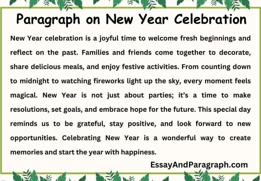 Paragraph on New Year Celebration