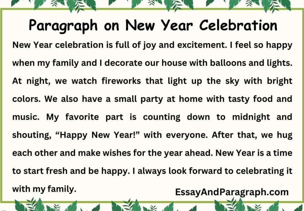 Paragraph on New Year Celebration