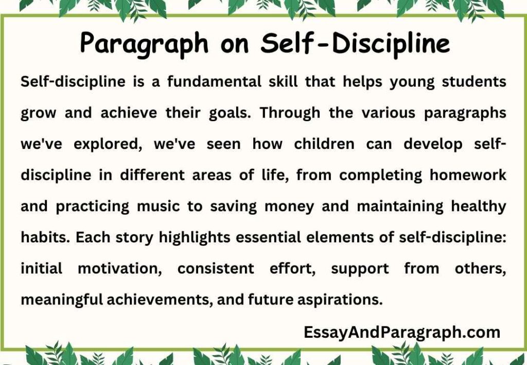 Paragraph on Self-Discipline