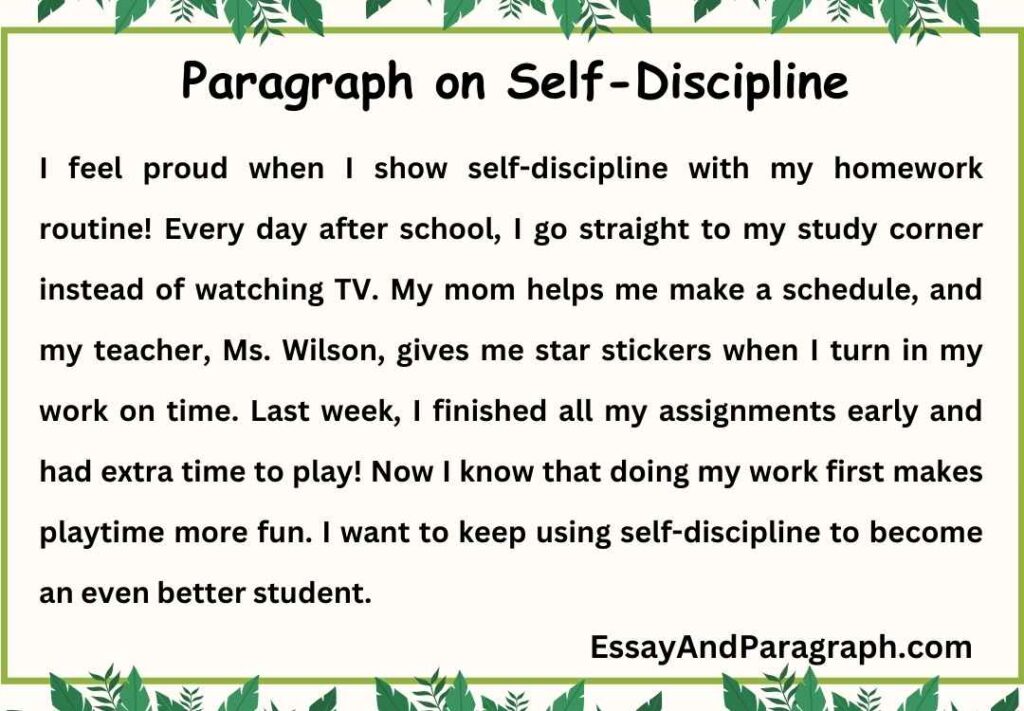 Paragraph on Self-Discipline