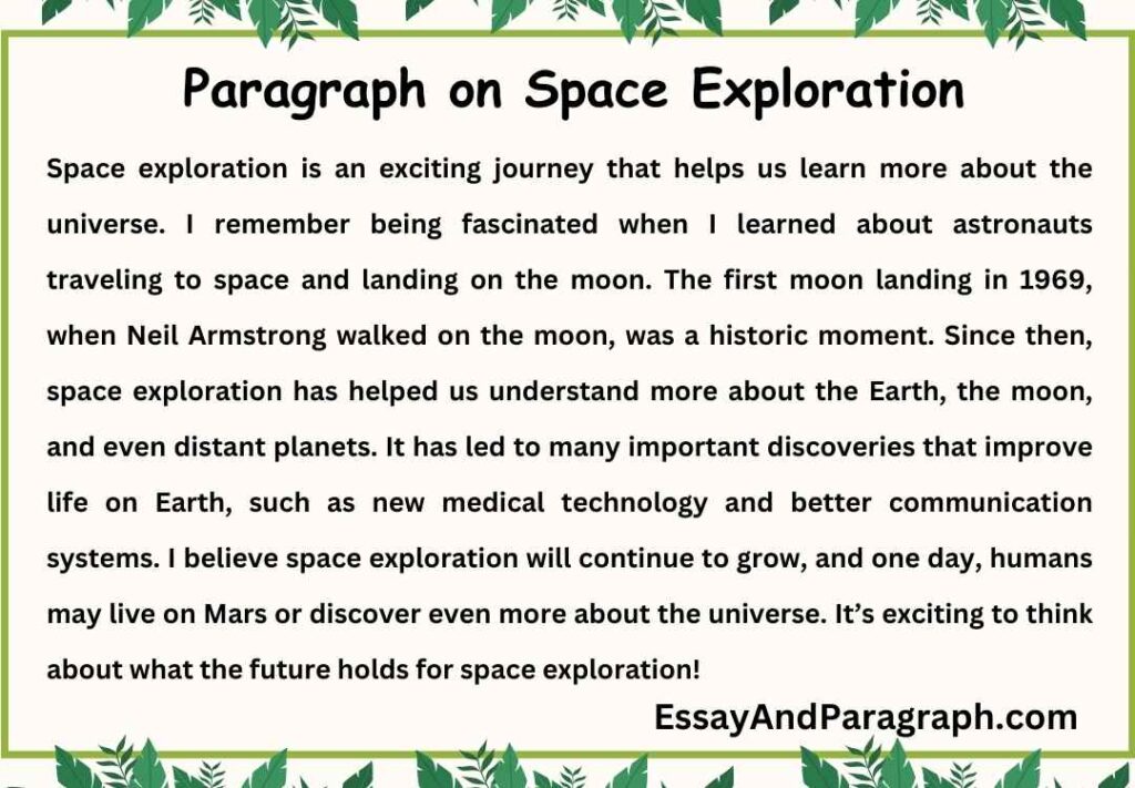 Paragraph on Space Exploration