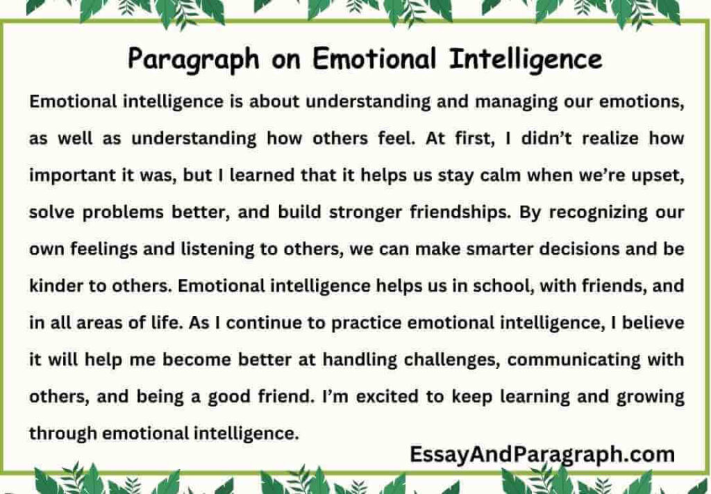 Paragraph on Emotional Intelligence