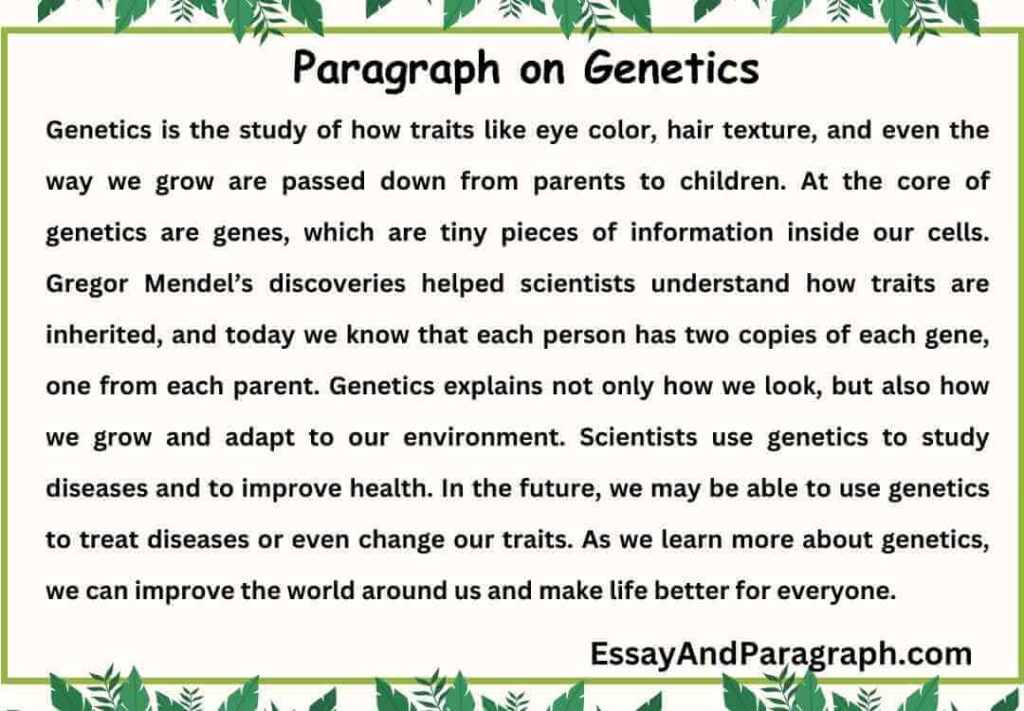 Paragraph on Genetics