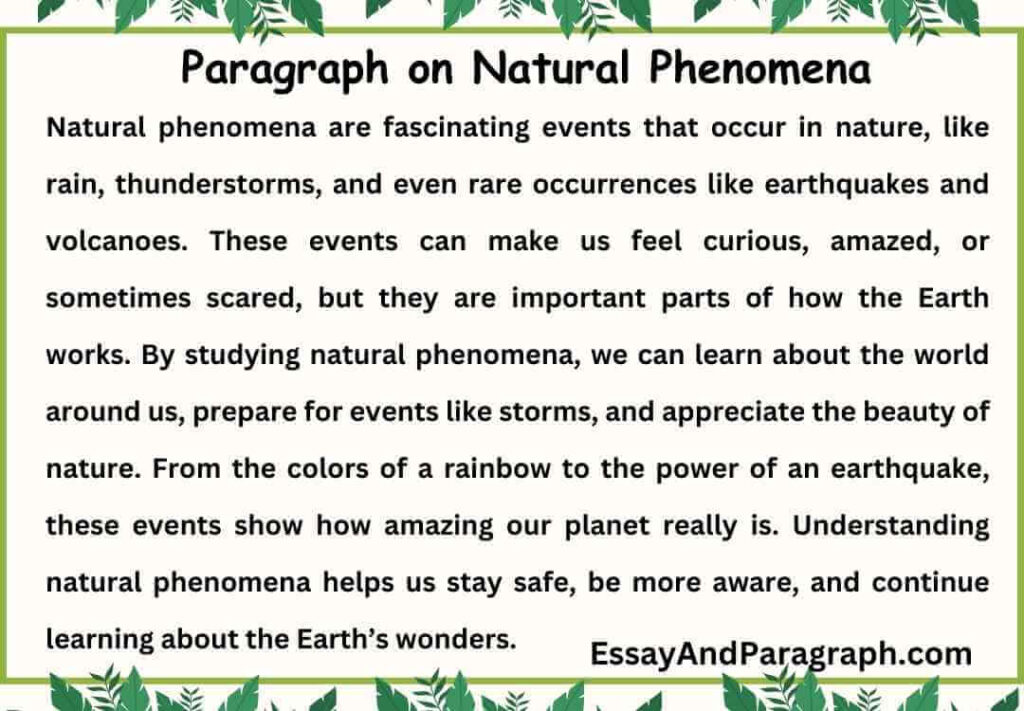 Paragraph on Natural Phenomena