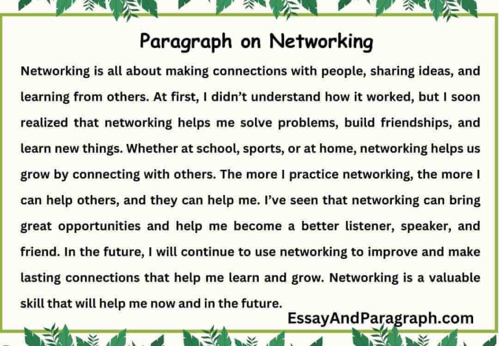 Paragraph on Networking