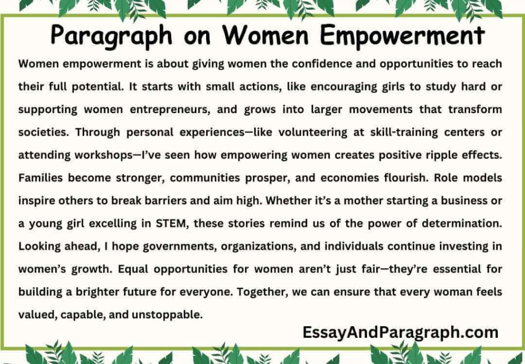 Paragraph on Women Empowerment