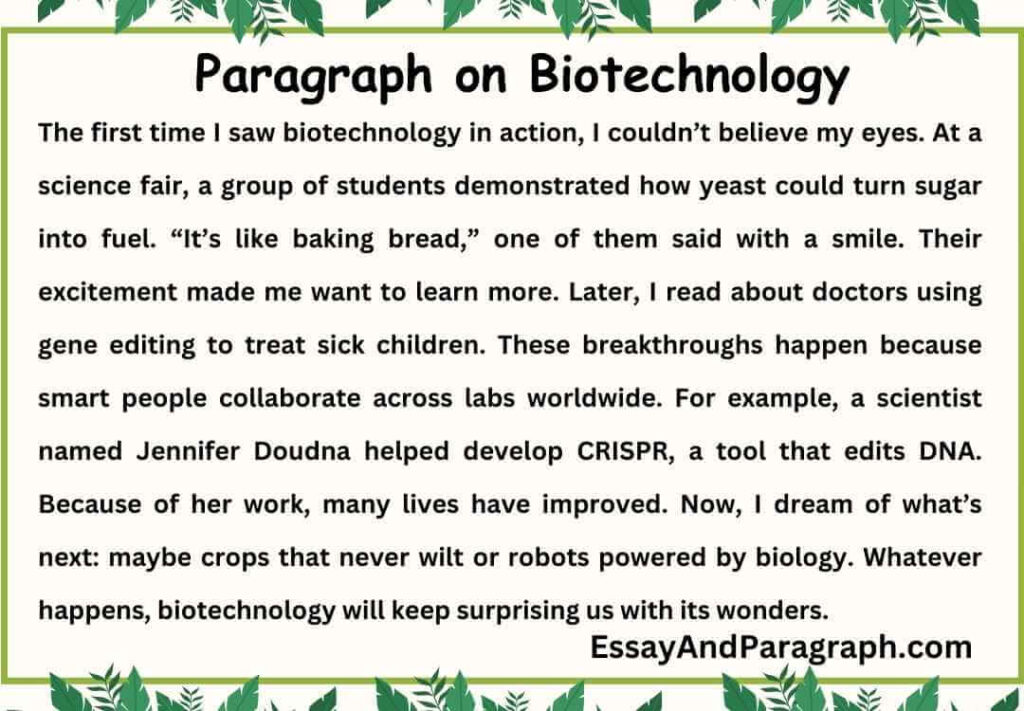 Paragraph on Biotechnology