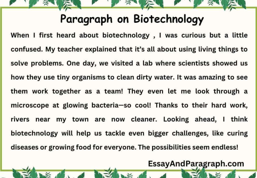 Paragraph on Biotechnology