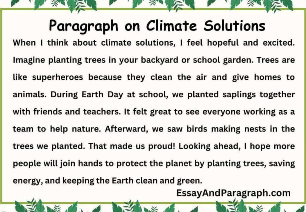 Paragraph on Climate Solutions