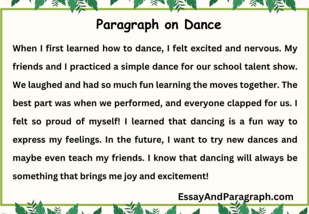 Paragraph on Dance