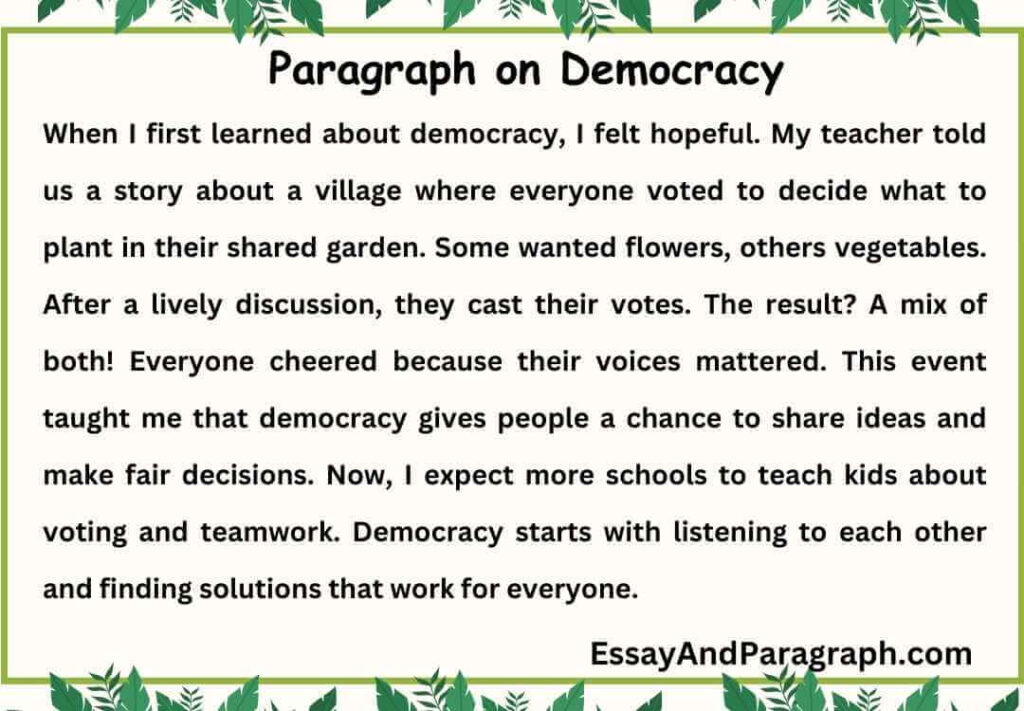 Paragraph on Democracy