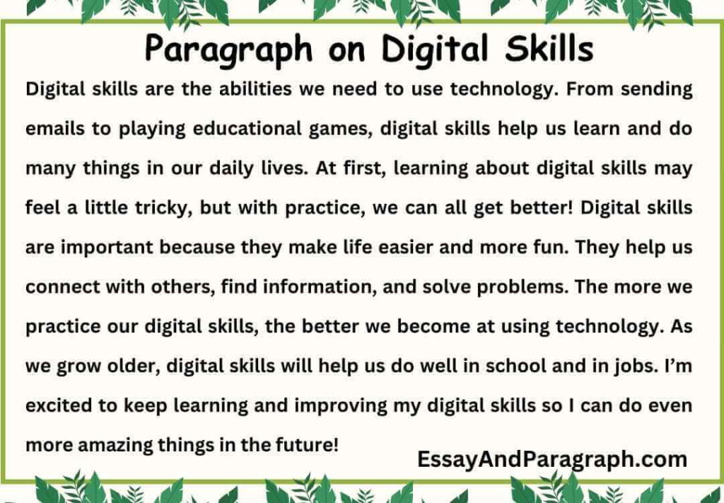 Paragraph on Digital Skills