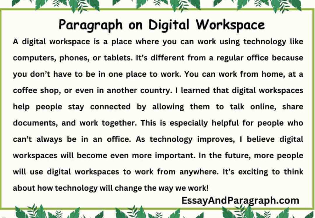 Paragraph on Digital Workspace