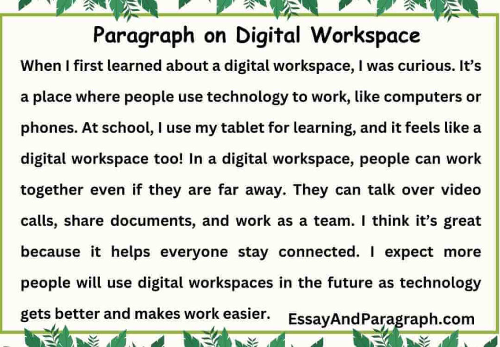 Paragraph on Digital Workspace