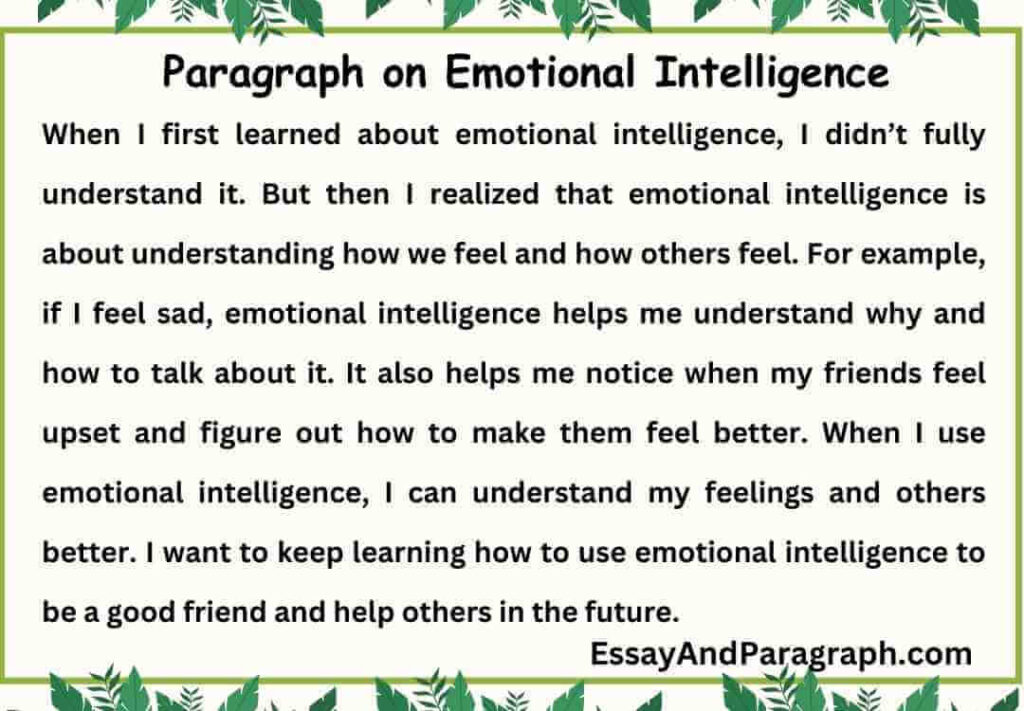 Paragraph on Emotional Intelligence