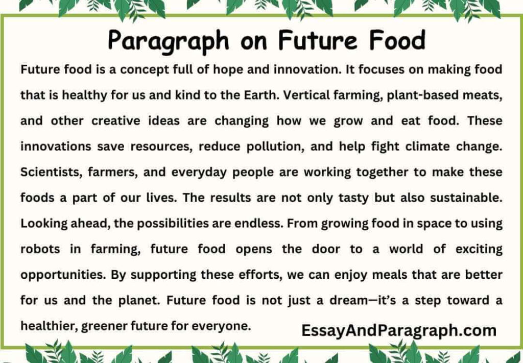 Paragraph on Future Food