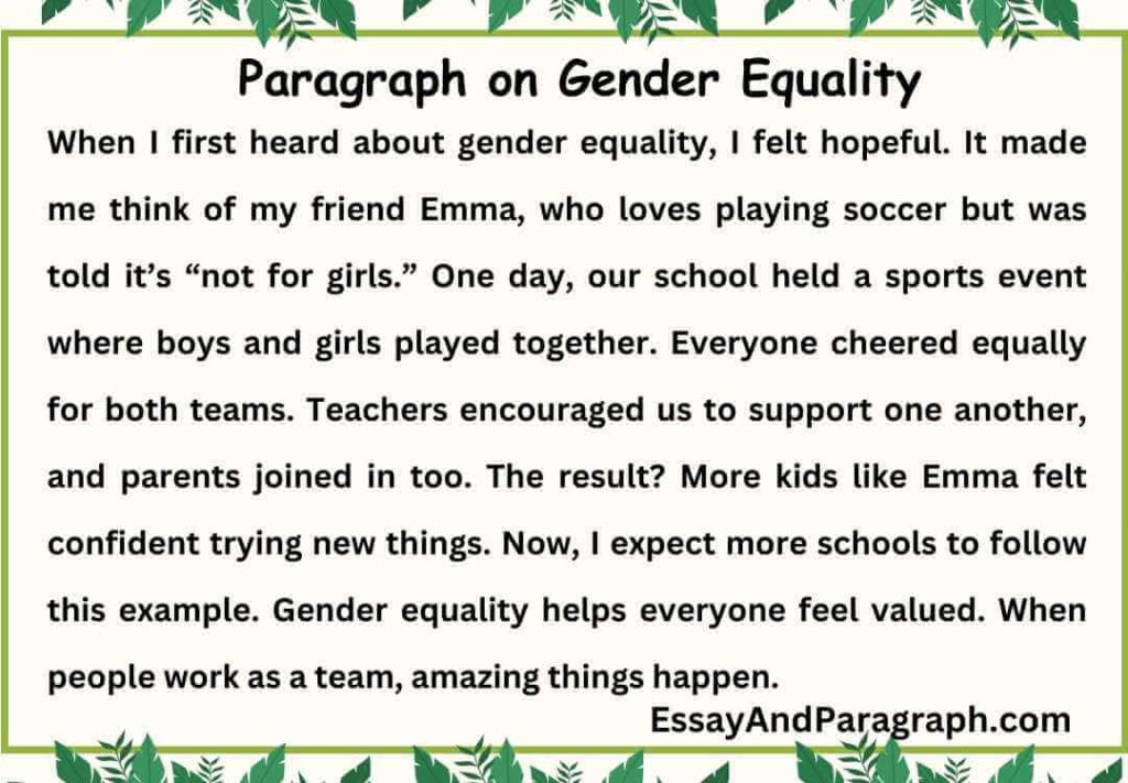 Paragraph on Gender Equality