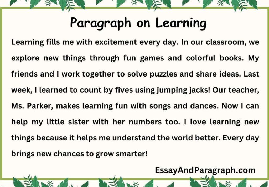 Paragraph on Learning