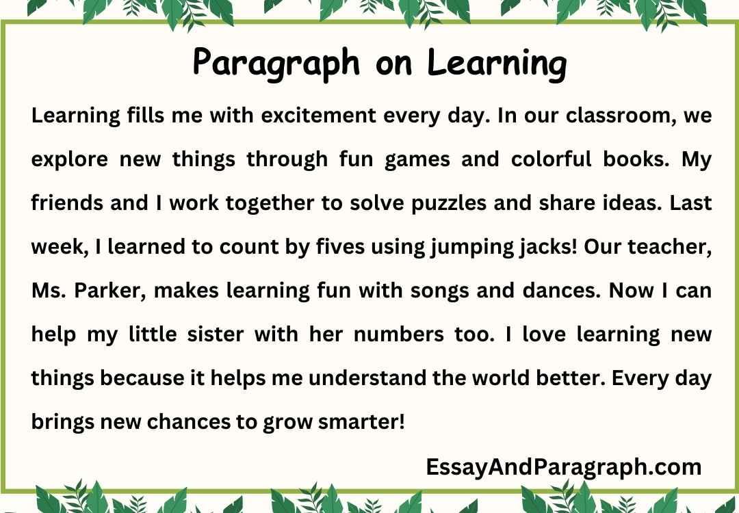 Paragraph on Learning [100, 150, 200, 250 And 300 Words]