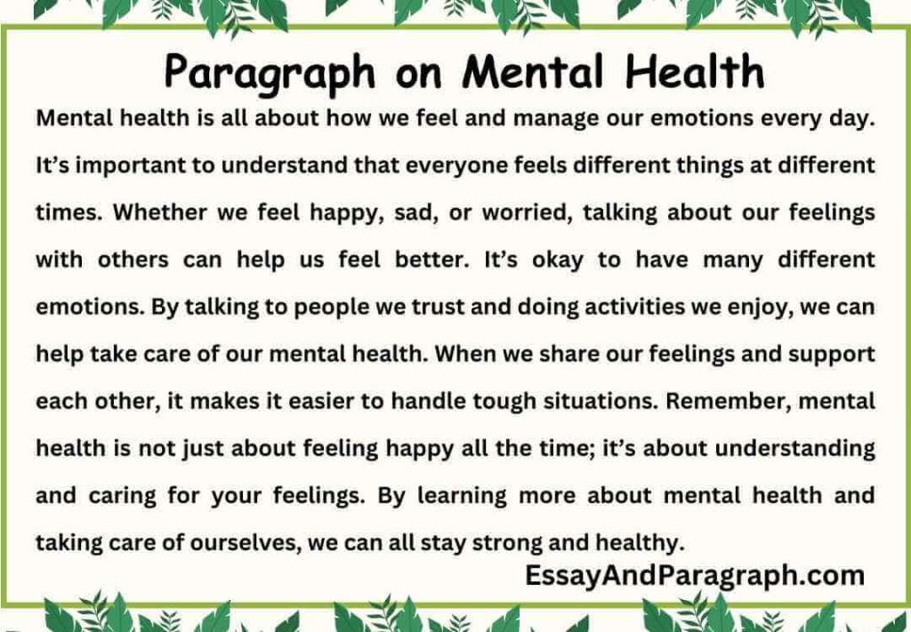Paragraph on Mental Health