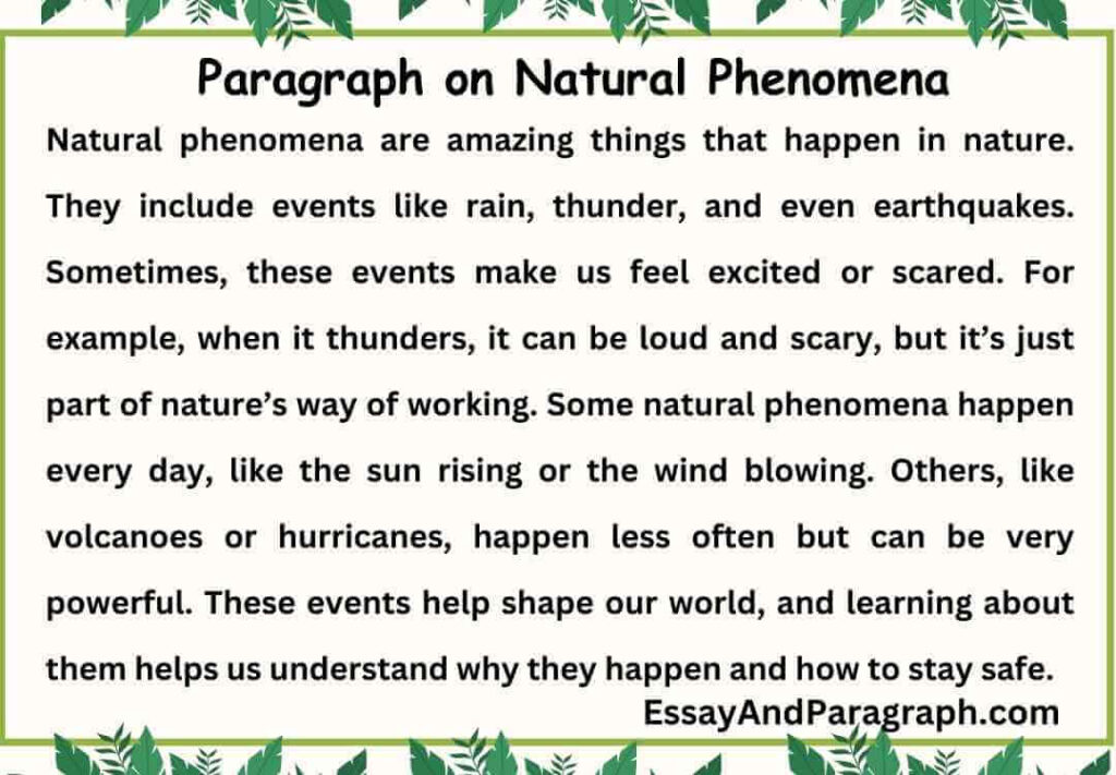 Paragraph on Natural Phenomena