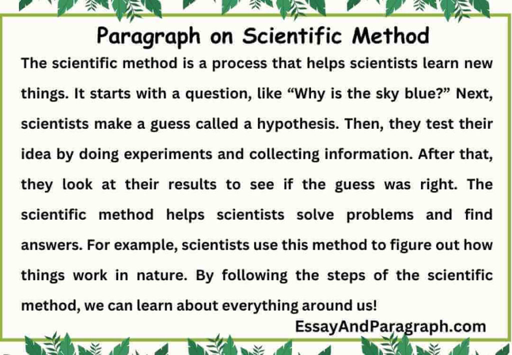 Paragraph on Scientific Method