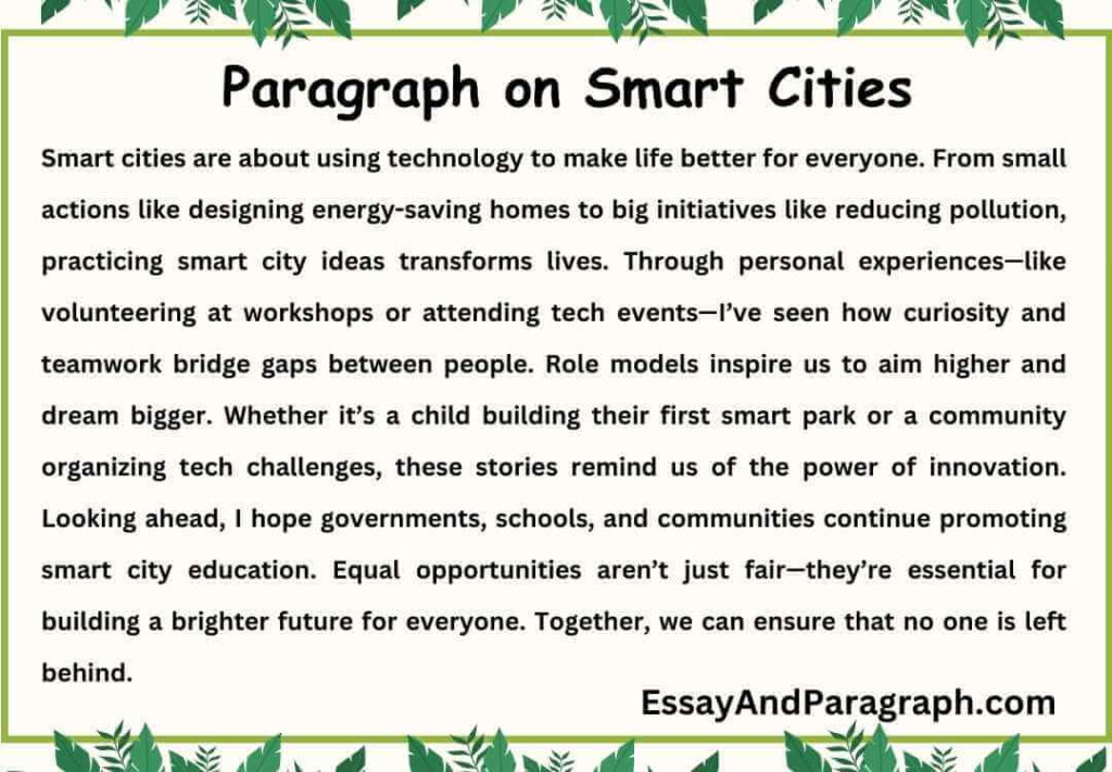 Paragraph on Smart Cities