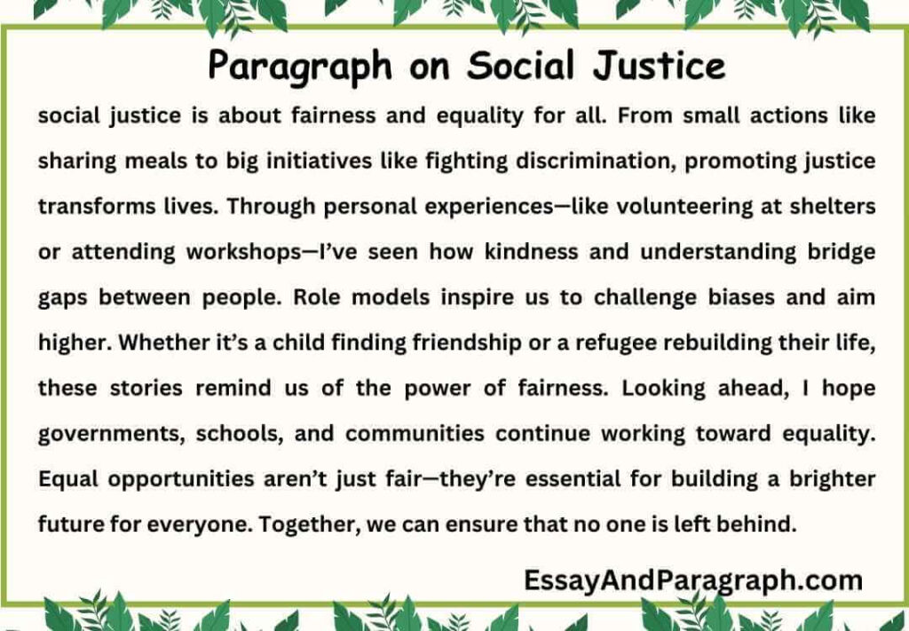 Paragraph on Social Justice