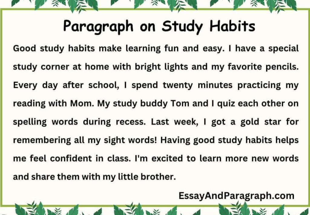 Paragraph on Study Habits