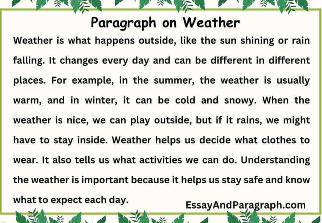 Paragraph on Weather