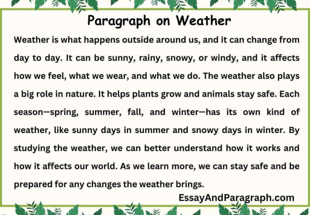 Paragraph on Weather
